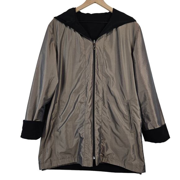 Gallery reversible lightweight jacket, black and metallic bronze, size M - Picture 3 of 6